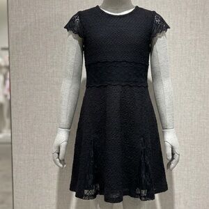 Btween Girls Black Lace Fit-and-Flare Dress- size 10